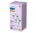 PHILIPS LED stikla 35W GU10 Silti balta 2700K 36D 2 gab spuldze 8719514455030 929001217892