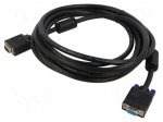 Cable | D-Sub 15pin socket,D-Sub 15pin plug | 5m | black | 28AWG