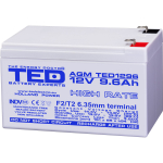12V 9.6Ah AGM High Rate aku UPS-seadmetele | Klemm F2 / T2 | 151 x 65 x 94 mm