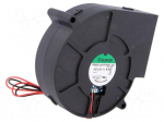 Fan: DC | blower | 12VDC | 97x94x33mm | 51.85m3/h | 55.8dBA | Len: 300mm