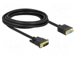 Cable | DVI-A (12+5) plug,VGA female | single link | Len: 3m | black