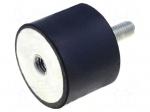 Vibration damper | M8 | &Oslash;: 40mm | rubber | L: 30mm | Thread len: 23mm