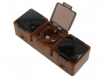 Connector: AC supply | socket | 2P+PE | 250VAC | 16A | brown | wall mount