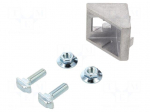 Angle bracket | for profiles | Width of the groove: 10mm | W: 42mm