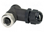 Connector: M12 | plug | PIN: 5 | 48V | angled | IP67 | screw terminal | 4A