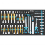 Hazet screwdriver socket set 163-603/52, size 4/3+, 52-piece tool set, metric and imperial dimensions