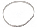 Timing belt | T2.5 | W: 4mm | H: 1.3mm | Lw: 210mm | Tooth height: 0.7mm