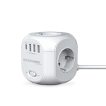 RealPower SteckdosenwĂĽrfel PowerBox 431 + 3xUSB-A / 1xUSB-C
