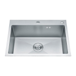 Roostevabast terasest valamu VENTO 60X50X22 satiinist topmount