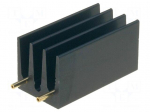 Heatsink: extruded | grilled | TO220 | black | L: 30mm | W: 16mm | H: 16mm