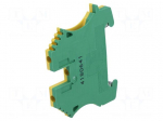 Splice terminal: rail | 2.5mm2 | ways: 1 | terminals: 2 | yellow-green