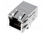 Socket | RJ45 | PIN: 8 | shielded,with LED | Layout: 8p8c | THT | angled