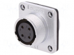 WS | socket | female | PIN: 4 | flange (4 holes),for panel mounting