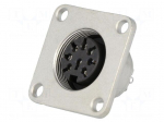 Connector: M16 | socket | female | soldering | PIN: 8 | 5A | 100V | 0.5mm2