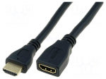 Cable | HDMI 1.4 | HDMI socket,HDMI plug | 5m | black