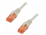 Patch cord | U/UTP | 6 | stranded | Cu | LSZH | grey | 15m | 26AWG