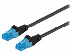 Patch cord | U/UTP | 6a | stranded | Cu | LSZH | black | Len: 2m | 26AWG
