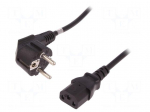 Cable | CEE 7/7 (E/F) plug angled,IEC C13 female | 1.4m | black