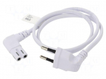 Cable | CEE 7/16 (C) plug angled,IEC C7 female angled | 0.7m