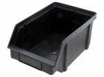 Bin | ESD | W: 202mm | H: 148mm | D: 314mm | Mat: polypropylene | black