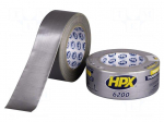 Tape: duct | W: 48mm | L: 25m | Thk: 0.3mm | silver | natural rubber | 12%
