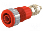 Socket | 4mm banana | 32A | 1kV | Cutout: &Oslash;12.2mm | red | gold-plated