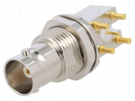 Connector: BNC | socket | female | angled 90&deg; | 75&Omega; | THT | PTFE | brass