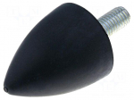 Vibration damper | M8 | &Oslash;: 50mm | rubber | L: 61mm | Thread len: 28mm