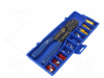 Tools set: for crimping push-on connectors, terminal crimping