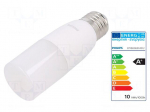 LED lamp | white warm | E27 | 230VAC | 950lm | P: 9.5W | 240&deg; | 3000K