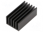 Heatsink: extruded | grilled | black | L: 37.5mm | W: 21mm | H: 14mm