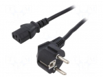Cable | 3x1mm2 | CEE 7/7 (E/F) plug angled,IEC C13 female | PVC | 5m
