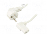 Cable | 3x0.75mm2 | PVC | 1.5m | white | 16A | 250V