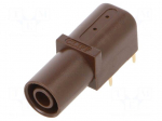 Laboratory connector: 4mm banana | socket | 24A | 33mm | brown
