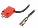 Limit switch | pin plunger &Oslash;8mm | NO + NC | 10A | max.250VAC | cables