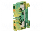 Splice terminal: rail | spring clamp | yellow-green | wemid | 6mm2