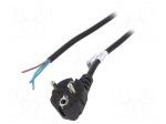 Cable | 3x0.75mm2 | CEE 7/7 (E/F) plug angled,wires | PVC | 1.5m