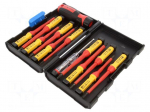Screwdriver: insulated-set | insulated | 1kVAC | alloy steel | 13pcs.
