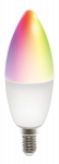 DELTACO SMART HOME LED lamp, E14, WiFI 2.4GHz, 5W, 470lm, dimmable, 2700K-6500K, 220-240V, RGB SH-LE14RGB