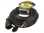 Extension lead | 3x1.5mm2 | 25m | rubber | black | Sockets no: 1 | 16A
