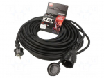 Extension lead | 3x2.5mm2 | 25m | rubber | black | Sockets no: 1 | 16A