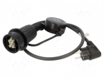 EMobility: cable | 1x0.5mm2,3x2.5mm2 | 230VAC | 2.3kW | IP44 | 0.96m