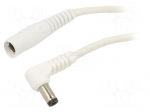 Cable | 1x1mm2 | DC 5,5/2,5 plug,DC 5,5/2,5 socket | angled | white