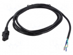 Cable | 3x18AWG | IEC C13 female,wires | PVC | 3m | black | 10A | 125V