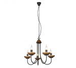 Trio-Lighting Livia chandelier 5-pc E14 matt black/gold lustra