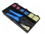 Tools set: for crimping push-on connectors, terminal crimping