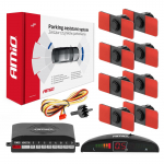 Auto- ja mootorrattatooted, elektroonika, navigatsioon, CB raadio // Parkimisandurite s&uuml;steemid | Keskluku s&uuml;steem | Autoalarmid // Zestaw czujnik&oacute;w parkowania cofania led 8 sensor&oacute;w czarne wewnętrzne 16,5 mm amio-02256