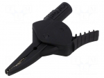 Crocodile clip | 20A | black | Grip capac: max.34.5mm | L: 100.8mm