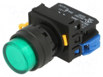 Switch: push-button | 22mm | Stabl.pos: 1 | NO | green | LED | IP65 | YW