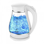 Teapot Adler  Kettle AD 1274 Standard, Plastic, glass, White/ transparent, 2200 W, 360&deg; rotational base, 1.7 L